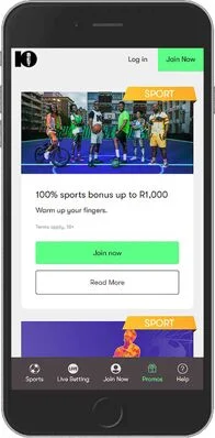Africa 10bet promo page