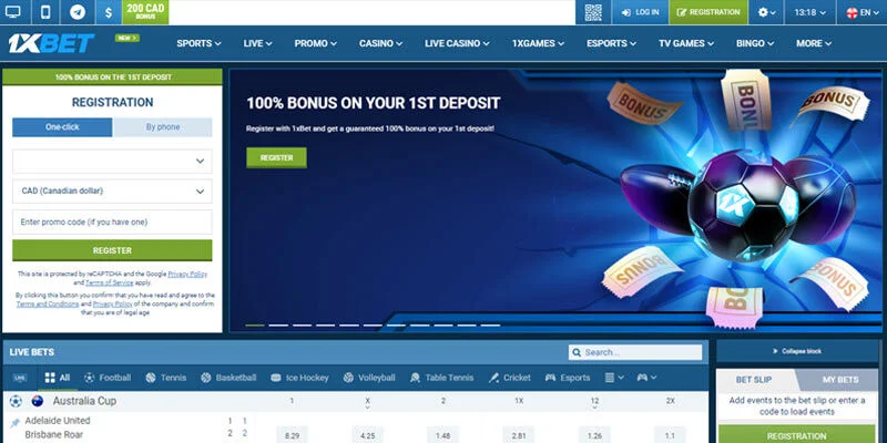new bookmaker 1xbet - promo page
