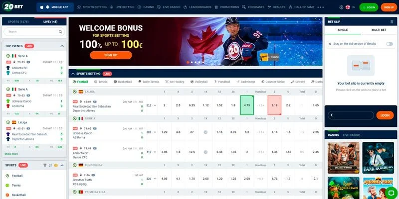 Website in Malaysia — 20Bet