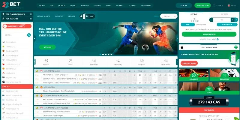 Website in Malaysia — 22Bet
