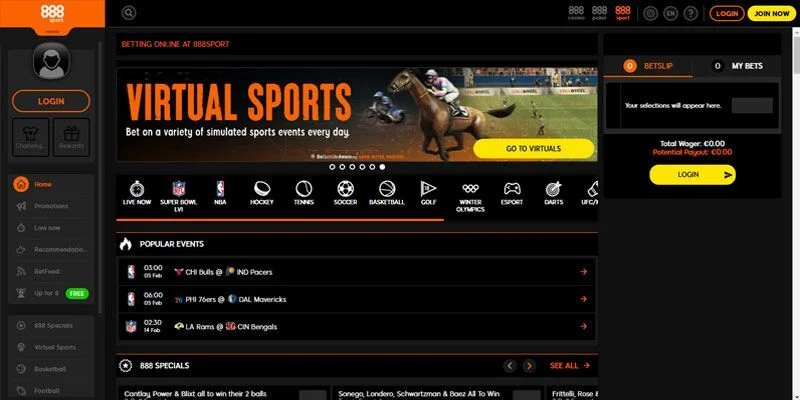 football bookmaker 888sport - homepage