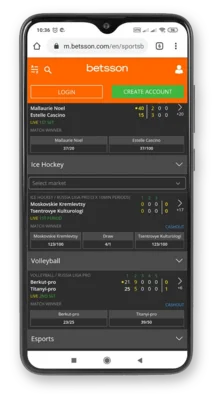 Betsson sports page