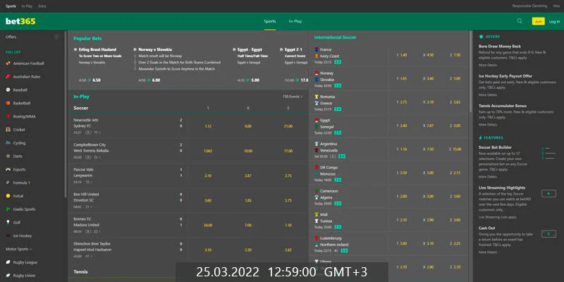 bookmaker bet365 home page