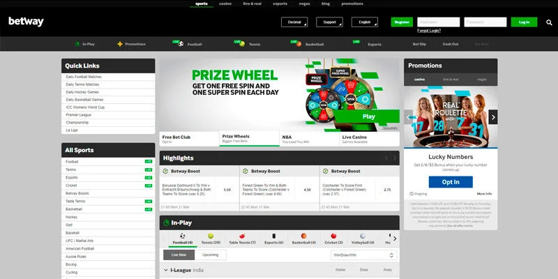 football bookmaker betway - homepage