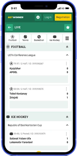 Betwinner mobile page