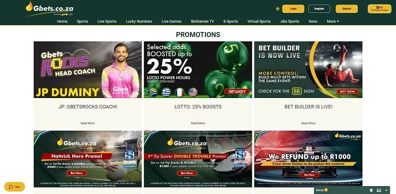 new bookmaker in south africa gbets - promo page
