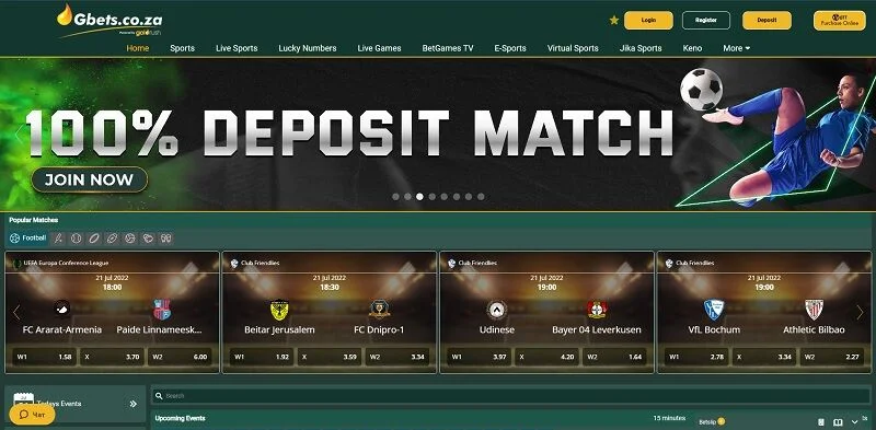 bookmaker gbets south africa - homepage