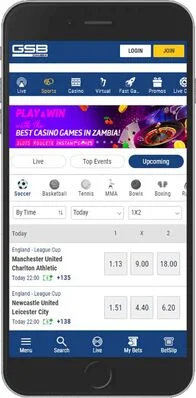 Gal Sports Betting mobile app - homepage