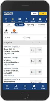 Gal Sports Betting mobile app - sports page