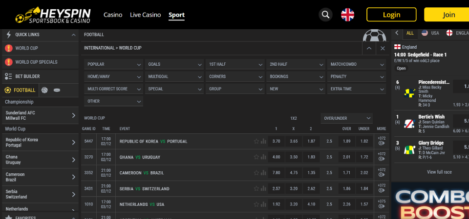 Heyspin Betting Markets