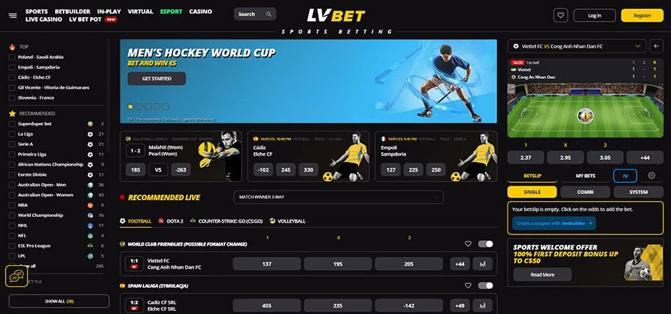 bookmaker lvbet - homepage