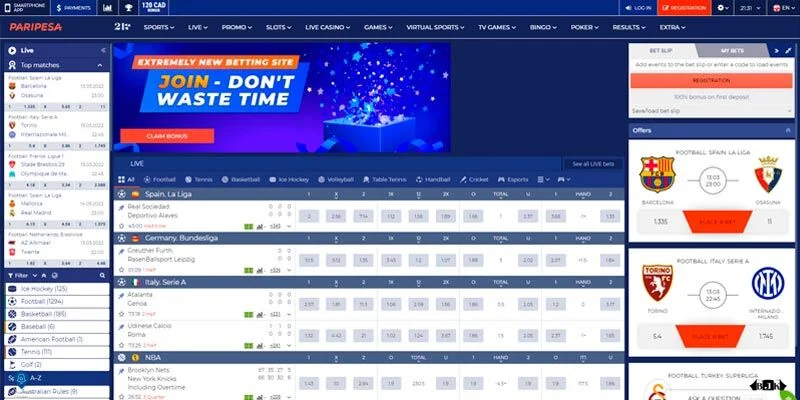 new bookmaker Paripesa home page