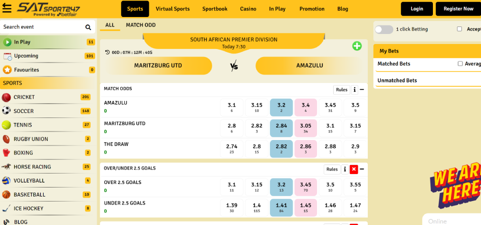 Brief guide to the SatSport247 betting markets