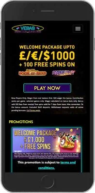 Vegas Mobile Sport mobile app - promo page