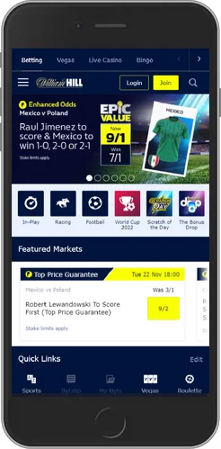 William Hill's Champions League Betting App