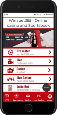 Winabet365 mobile home page