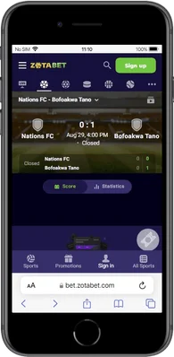 Zotabet sports app